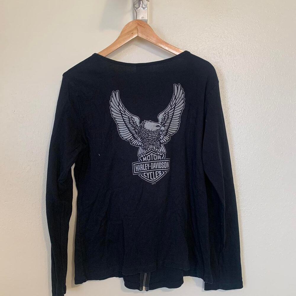 Vintage Harley Davidson zip up long sleeve Top